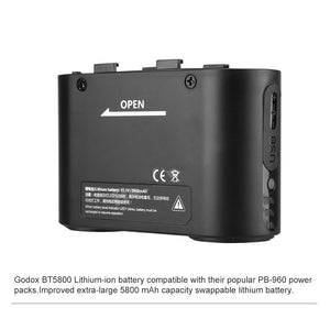 Godox Battery BT5800 Lithium Battery 5800MAh External Flash Power Backup Easy Application For PB960