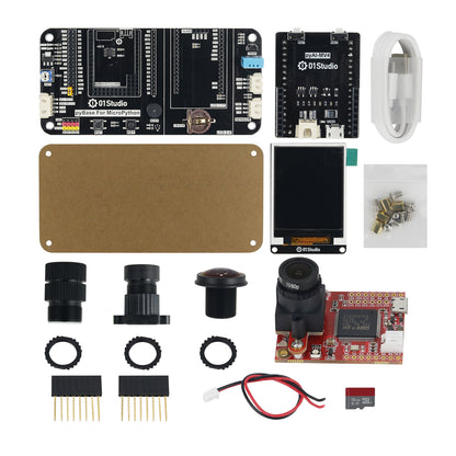For pyAI-OpenMV4 Cam + Adapter + pyBase + 0.9&quot; OLED + USB Cable + 16G SD Card + 1.77&quot; LCD + 3 Lens