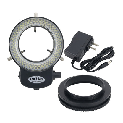 144-LED Microscope Ring Light Illuminator Microscope LED Light 6500K Adjustable With Power Adapter