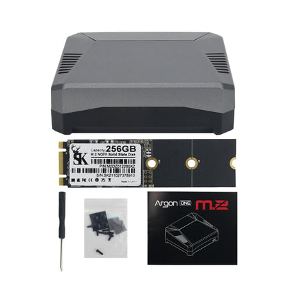 Argon One 256GB M.2 SATA SSD with Raspberry pi 4 Case Raspberry Pi 4 Aluminum Case M.2 Expansion Slot And SATA SSD Chip