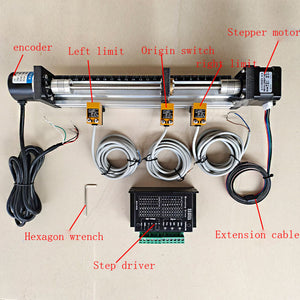 Sliding Table Kit Stepping Motor Encoder Lead Screw Stroke 7.7&quot; PLC Positioning Control Practice