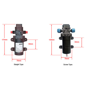 DC12V 60W High Pressure Water Pump 1.0MPa Micro Electric Diaphragm Pump 80W Large Flow Self-Priming Pump-Staight Type