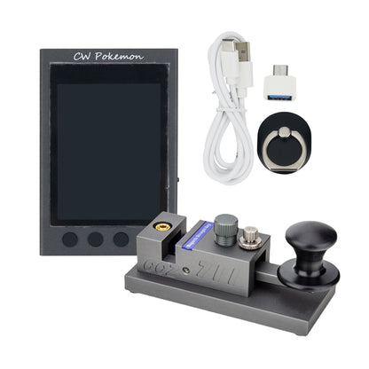 CCZ 711 Second Generation CW Key Magnetic Straight Key + PRO CW Trainer 2.8&quot; Screen For Ham Radio