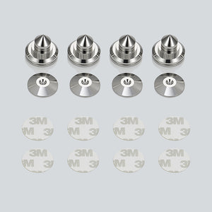 4PCS Foot Pads Stable Spike Floor HIFI Shock Absorber for CD Amplifier Home Speaker Desk Stand Isolation Copper Suspension Base-Silver