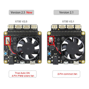 X735 V2.5 Power Management With Safe Shutdown PMW Cooling Fan Expansion Board for Raspberry Pi 4B/3B+/3B
