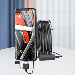 3.9MM 1MP Car Wifi Endoscope Camera Industrial Borescope With 3-In-1 Plug 1M/3.3FT Semi-Rigid Cable