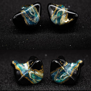 KINERA Freya 3BA+1DD In Ear Earphones Hybrid Hand Painted Earbud HIFI DJ Monitor Headset-Black