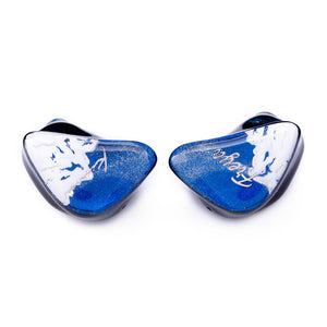 KINERA Freya 3BA+1DD In Ear Earphones Hybrid Hand Painted Earbud HIFI DJ Monitor Headset-Blue&amp;White