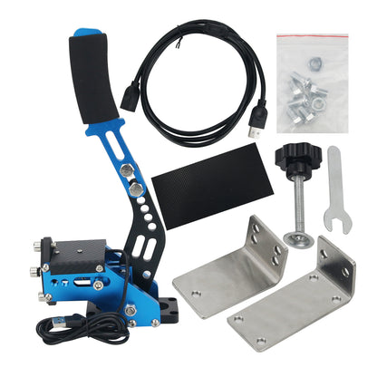 USB Hand Brake+Clamp for Logitech G27/G29/T300RS /G920/G295 Racing Games Brake System Handbrake Auto Parts-Blue