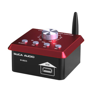 SUCA AUDIO M-802S 80Wx2 Audio Bluetooth Amplifier 2.0CH Mini Digital Power Amplifier + Power Adapter