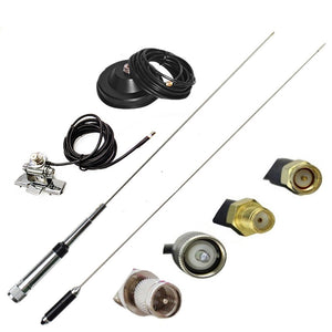 Mobile Radio Antenna High-Gain VHF UHF Antenna w/ Suction Cup Mount for Mobile Radio Transceiver