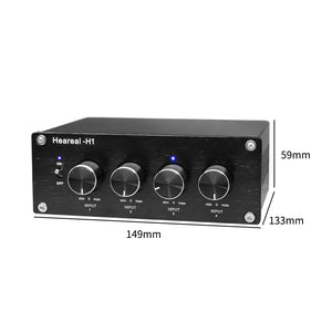 Heareal-H1 Audio Mixer Sound Mixer 4 Inputs 1 Output Independent Volume Control for Musicians DJ