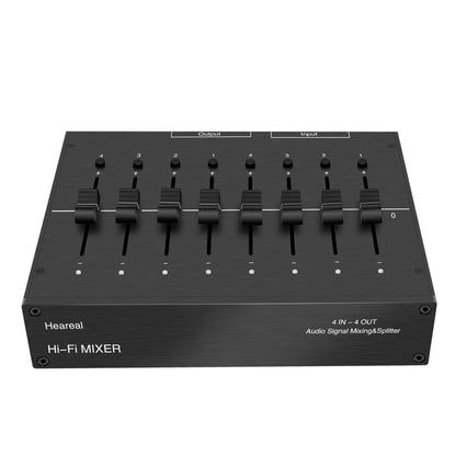 Heareal F2 Audio Signal Distributor Hifi Mixer 4 IN 4 OUT Audio Mixer &amp; Splitter for Preamp Headphone Amp