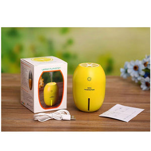 180ML Mini USB Humidifier Lemon Humidifier Diffuser Desktop Car Air Humidifier LED Light Mist Maker