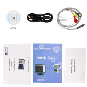 Easy ECG PC-80B Portable ECG Monitor Machine Heart Rate 2.8&quot; Color LCD Continuous Measurement Version