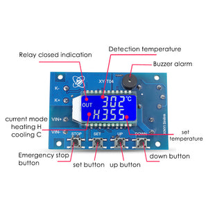 XY-T04 Digital Thermostat -99℃ to 999℃ Digital Temperature Controller with K Type Thermocouple