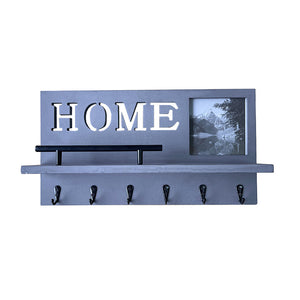 Key Holder Wall Mount Key Hanger Wooden Key Rack with 6 Key Hooks Home Decor for Entryway Hallway