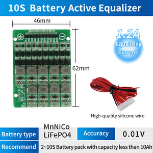 SUNKKO BAL-10S-1A Active Battery Balancer 2-10S Battery Equalizer for Ternary Iron Lithium Battery