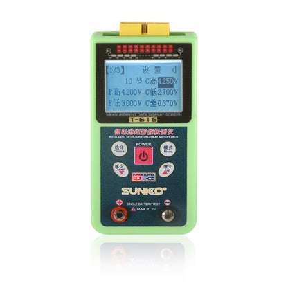 SUNKKO T-616 Intelligent Lithium Battery Voltage Tester Meter for7S 10S 13S 16S Lithium Battery Pack