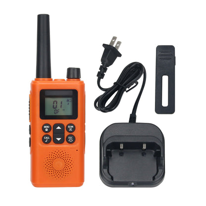 Mini Walkie Talkie UHF Radio Handheld Transceiver (Orange) Enables Smooth Communication 22 Channels
