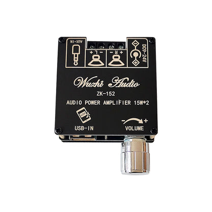 ZK-152 15Wx2 Audio Power Amplifier Stereo Amplifier Module Bluetooth Digital Power Amp Board