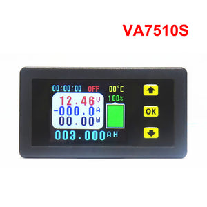 VA7510S 120V 100A Voltage Current Meter Coulometer Capacity Power Meter with 1.8&quot; Color Screen