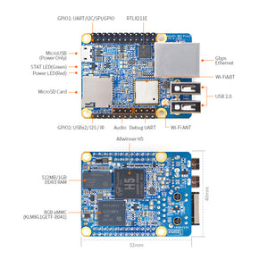 NanoPi NEO Plus2 H5 Development Board Wifi Bluetooth IoT Development Board (512MB RAM + 8GB EMMC)