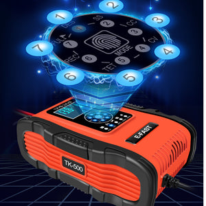 TK-500 12V 24V Battery Charger 7-Stage Car Battery Charger for Lead-Acid Battery Lithium Battery