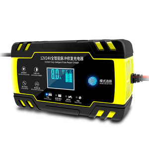 ZYX-J30 140W Battery Charger 12V 24V Pulse Repair Car Motorcycle Battery Charger Black &amp; Yellow