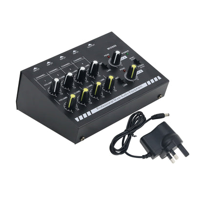 MIX800 8-Channels Mini Low Noise Sound Mixer Stereo Audio Mixer with Power Adapter