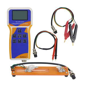 YK-VR1220H 18650 Lithium Battery Meter Voltage &amp; Resistance Meter w/ Clips Test Leads Battery Holder
