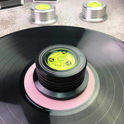 LP World All-Aluminum Record Weight Turntable Stabilizer w/ Spirit Level to Test Speed (Black)