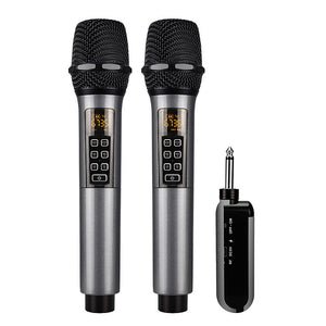 D300 50x2 Channels Stage Wireless Microphone System w/ 2 Microphones Adjustable Frequencies Reverb