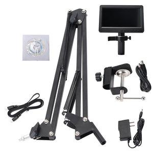HY-2070 26MP Continuous Zoom Digital Microscope USB Microscope Multi-Angle Microscope with 7&quot; LCD