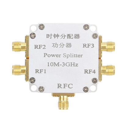 10M-3GHz RF Power Splitter Clock Distributor 1 IN 4 OUT with SMA Connector for 2.4G Wifi Uses
