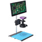 51MP Digital Microscope Camera Professional Repair Tool w/ 150X C Mount Lens 11.6&quot; LCD Metal Stand