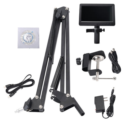HY-2070 26MP Multi-Angle Digital Microscope Continuous Zoom with 7&quot; HD LCD Display 150X C-Mount Lens