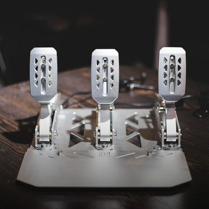 Modified Brake Throttle Clutch Pedal+Base Board Simulated Racing Game 60KG Pressure Pedal Replace Accessories-With Controller