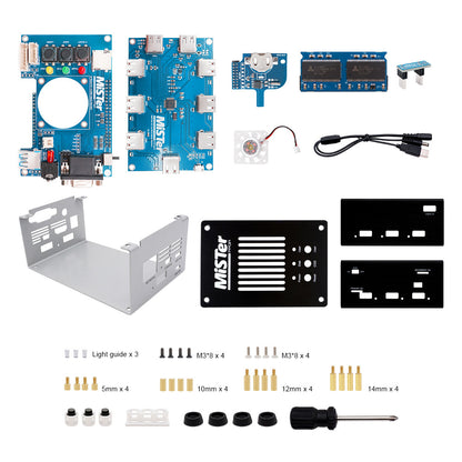 Mister FPGA IO Board Metal Shell w/ USB Hub RTC Board Fan (128MB V2.9 Black) for Terasic DE10-Nano
