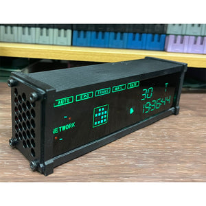 Retro Desktop Clock Quasi-VFD Clock Rechargeable Electronic Clock Home Decor with Wooden Shell