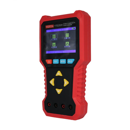 YTE2020 Double-Clamp Digital Phase VA Meter High-Precision Voltmeter Ammeter with 3.5&quot; LCD Screen