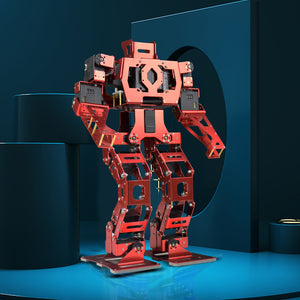 Metal 15 Dof Biped Robot With Digital Steering Gear Humanoid Robot Fighting Robot Remote Control Battle For Arduino Program Education-Red