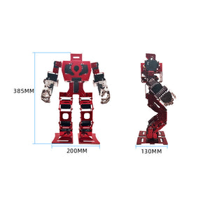 Metal 15 Dof Biped Robot With Digital Steering Gear Humanoid Robot Fighting Robot Remote Control Battle For Arduino Program Education-Red