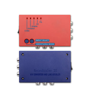 RetroScaler2x AV Converter Line Doubler (Red) for Retro Game Consoles PS2/N64/NES/Dreamcast/Saturn