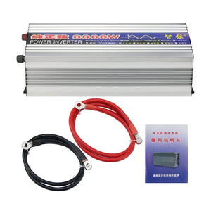8000W Pure Sine Wave Power Inverter Dual Digital Screens (12V to 220V) for Home Solar Power System