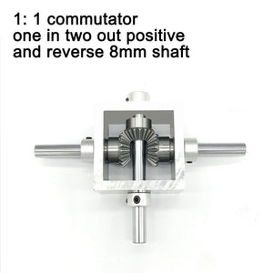 90-Degree Bevel Gearbox 1:1 Bevel Gear Module One IN Two OUT Forward &amp; Reverse  with 8MM Shaft