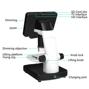 1200X Digital Microscope USB Microscope YS020 with 4&quot; Screen 3M Resolution for Electronics Repair