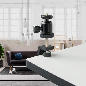 WN-60 C Clamp Mount Aluminum Alloy Desktop Camera Clamp Range 0-60mm/0-2.4&quot; for Mobile Phone Camera