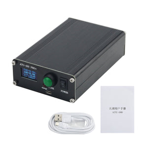 ATU-100 PRO+ 100W 1.8-50MHz Automatic Antenna Tuner Assembled with 0.96-Inch OLED Display and Shell