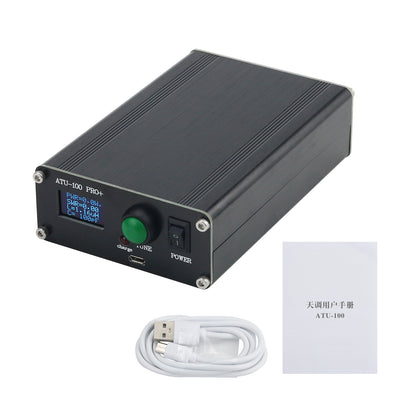 ATU-100 PRO+ 100W 1.8-50MHz Automatic Antenna Tuner Assembled with 0.96-Inch OLED Display and Shell